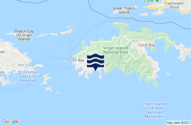 Karte der Gezeiten Cruz Bay, U.S. Virgin Islands