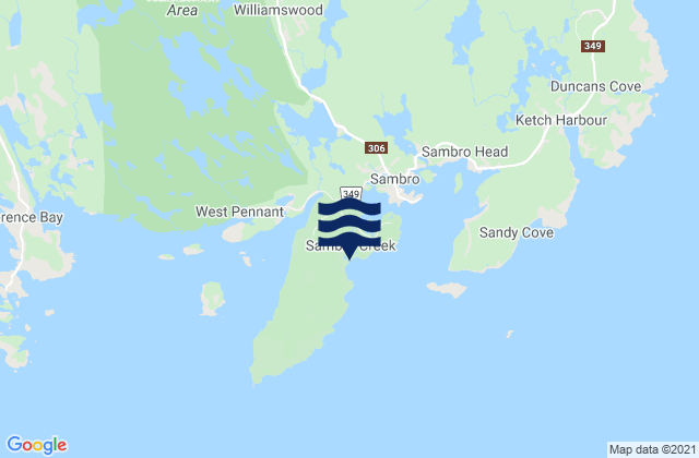 Karte der Gezeiten Crystal Crescent Beach, Canada