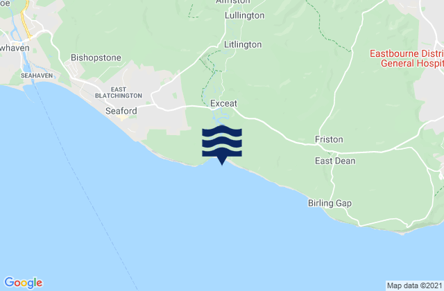 Karte der Gezeiten Cuckmere Haven Beach, United Kingdom