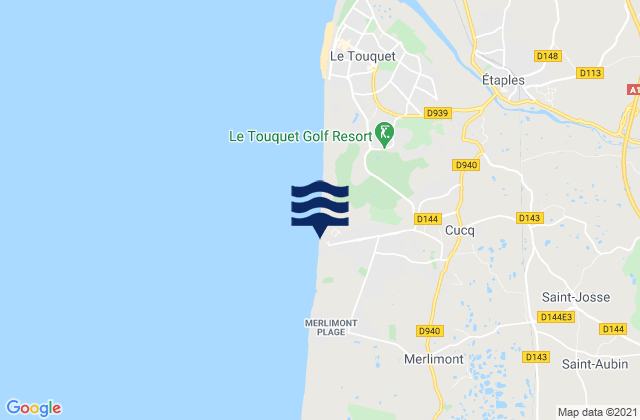 Karte der Gezeiten Cucq, France