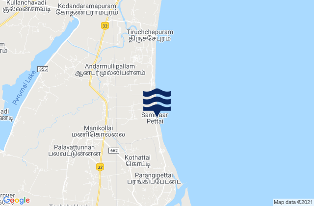 Karte der Gezeiten Cuddalore, India