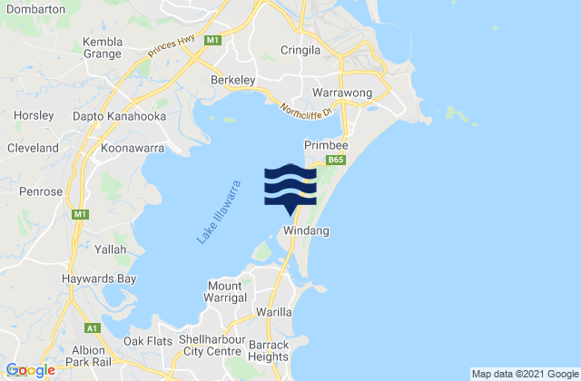 Karte der Gezeiten Cudgeree Bay, Australia