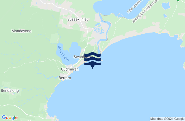 Karte der Gezeiten Cudmirrah Beach, Australia