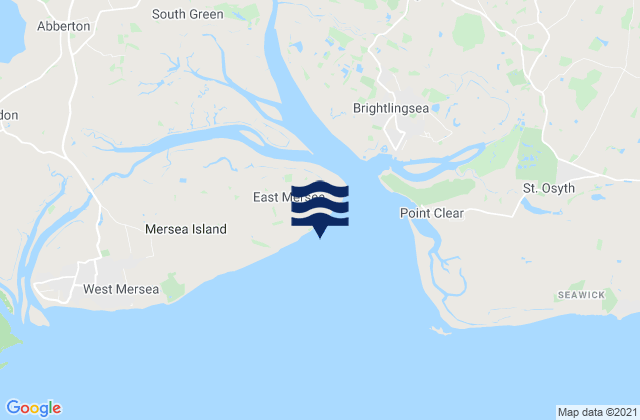 Karte der Gezeiten Cudmore Grove Beach, United Kingdom