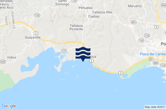 Karte der Gezeiten Cuebas Barrio, Puerto Rico