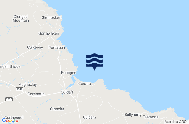 Karte der Gezeiten Culdaff Bay, Ireland