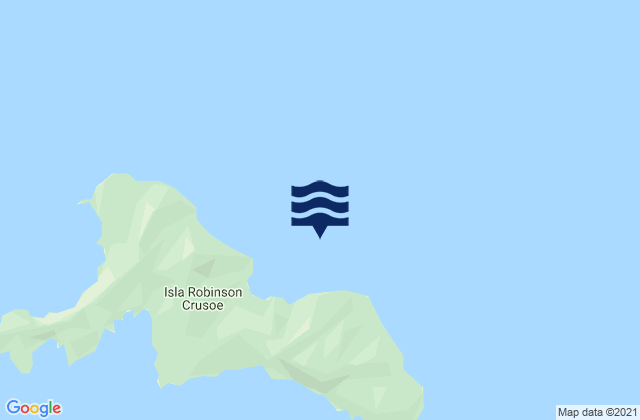Karte der Gezeiten Cumberland Bay (Robinson Crusoe Island), Chile