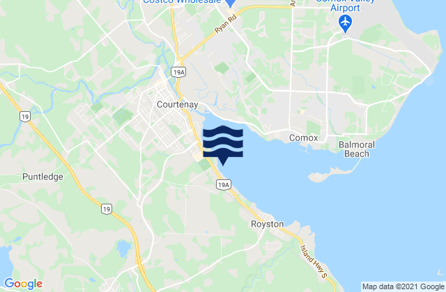Karte der Gezeiten Cumberland, Canada