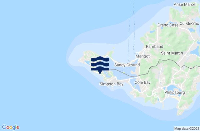 Karte der Gezeiten Cupecoy, U.S. Virgin Islands