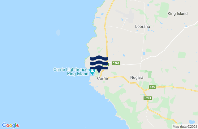 Karte der Gezeiten Currie, Australia