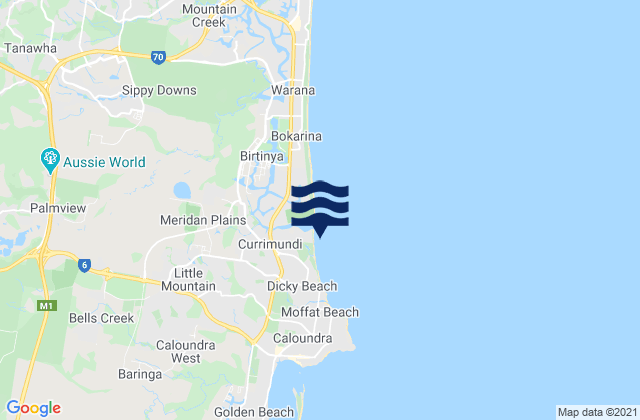 Karte der Gezeiten Currimundi, Australia