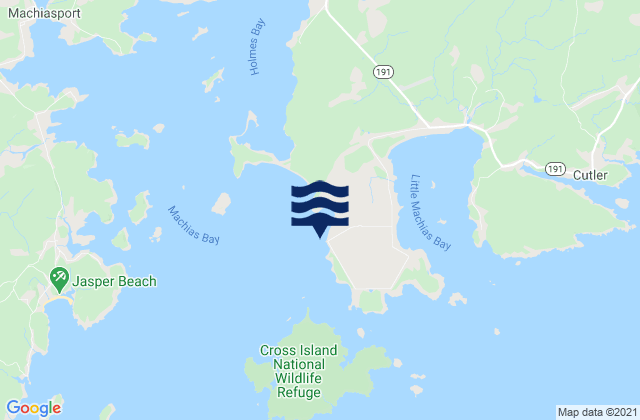 Karte der Gezeiten Cutler Naval Base, United States