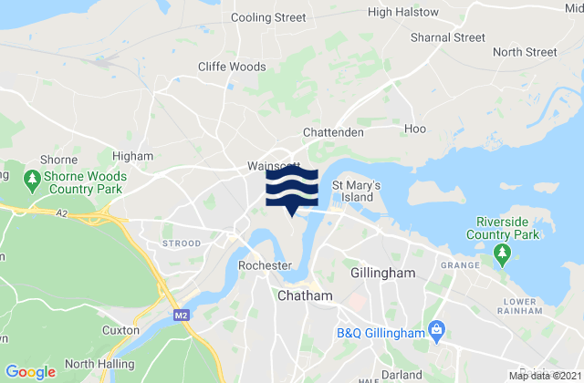 Karte der Gezeiten Cuxton, United Kingdom
