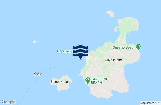 Karte der Gezeiten Cuyo Cuyo Island, Philippines