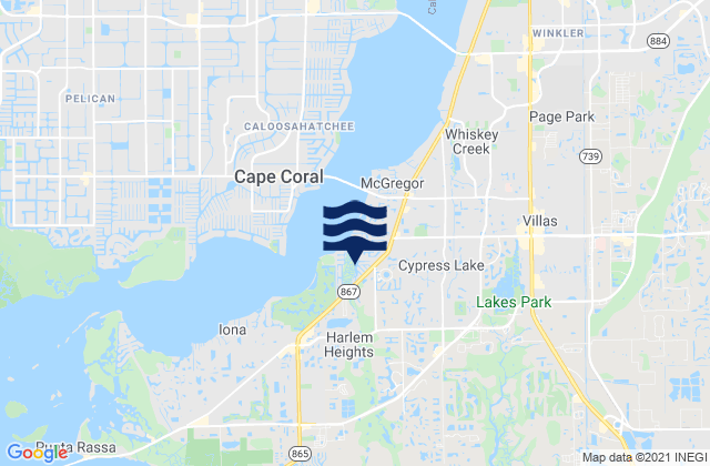 Karte der Gezeiten Cypress Lake, United States