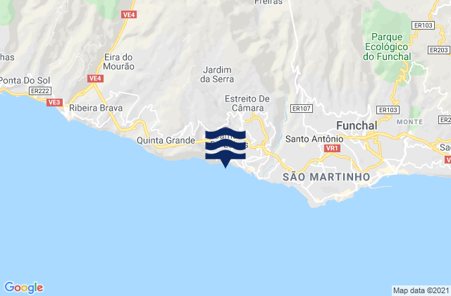 Karte der Gezeiten Câmara de Lobos, Portugal