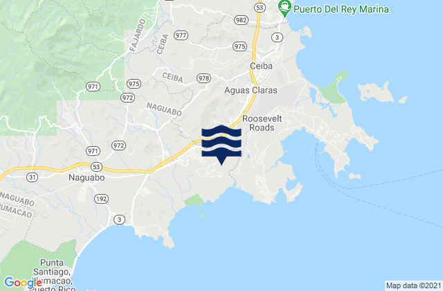 Karte der Gezeiten Daguao Barrio, Puerto Rico