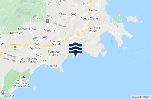 Karte der Gezeiten Daguao Barrio, Puerto Rico
