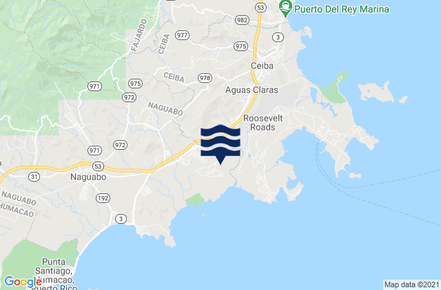 Karte der Gezeiten Daguao, Puerto Rico