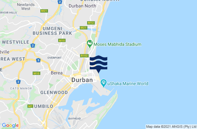 Karte der Gezeiten Dairy Beach (New Pier), South Africa