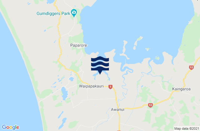 Karte der Gezeiten Dairy Factory Wharf, New Zealand