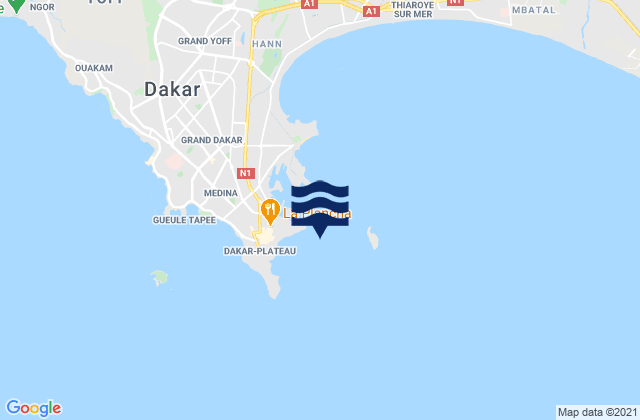 Karte der Gezeiten Dakar, Senegal