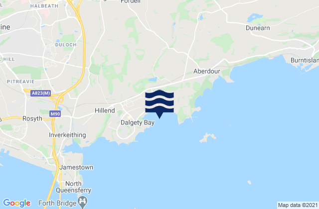 Karte der Gezeiten Dalgety Bay, United Kingdom