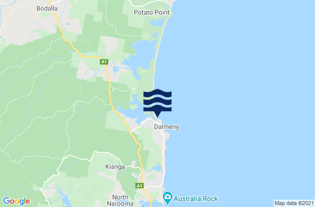 Karte der Gezeiten Dalmeny Beach, Australia