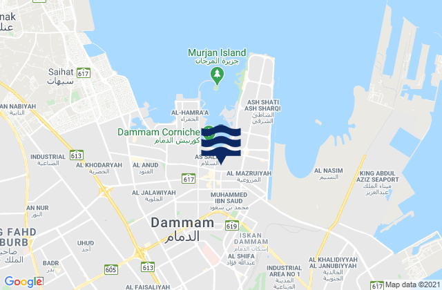 Karte der Gezeiten Dammam, Saudi Arabia