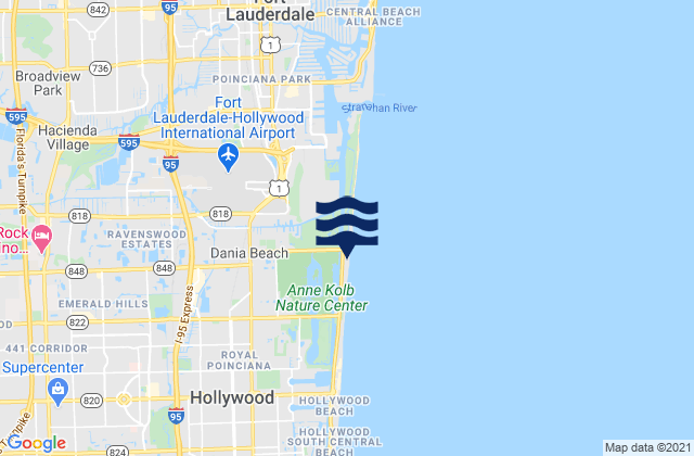 Karte der Gezeiten Dania South Beach, United States
