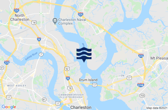 Karte der Gezeiten Daniel Island Reach Buoy 48, United States