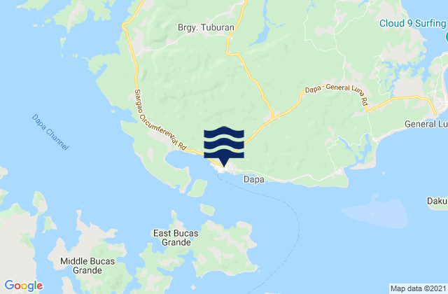 Karte der Gezeiten Dapa, Philippines