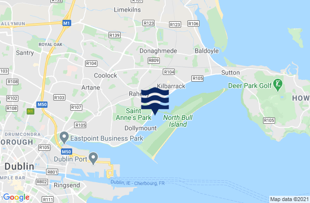 Karte der Gezeiten Darndale, Ireland