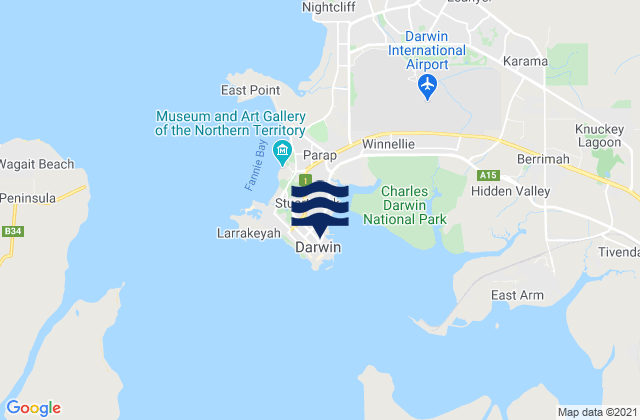 Karte der Gezeiten Darwin, Australia