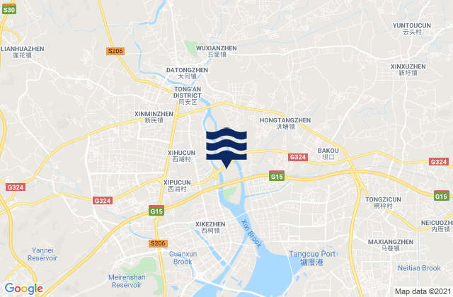 Karte der Gezeiten Datong, China