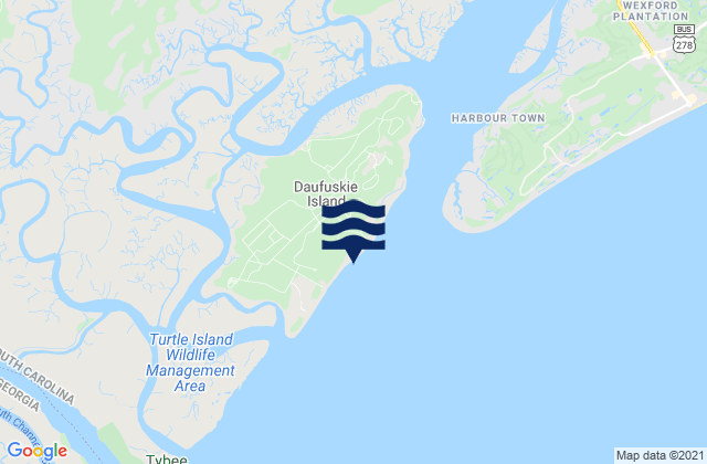Karte der Gezeiten Daufuskie Island, United States