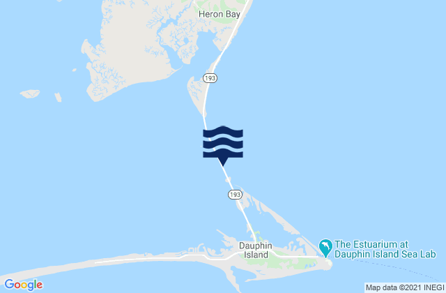 Karte der Gezeiten Dauphin Island Causeway, United States