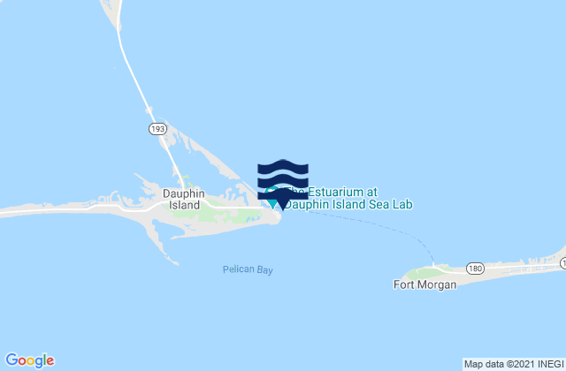 Karte der Gezeiten Dauphin Island Hydro, United States