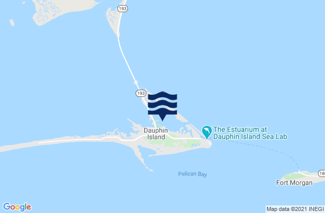 Karte der Gezeiten Dauphin Island, United States