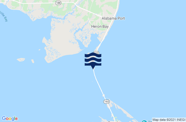 Karte der Gezeiten Dauphin Island Pier, United States
