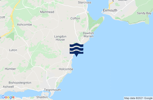Karte der Gezeiten Dawlish, United Kingdom