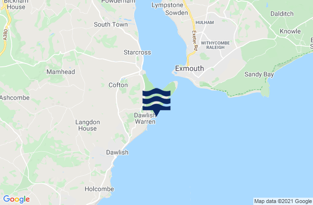 Karte der Gezeiten Dawlish Warren Beach, United Kingdom