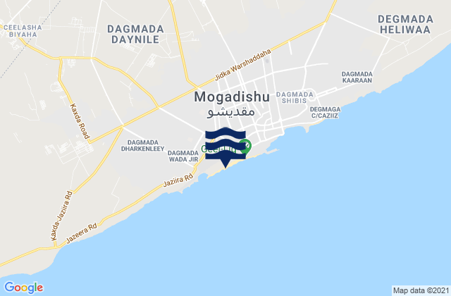 Karte der Gezeiten Daynile, Somalia