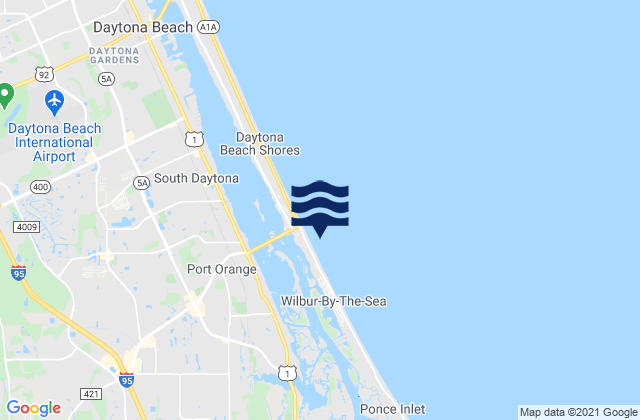 Karte der Gezeiten Daytona Beach Shores Sunglow Pier, United States
