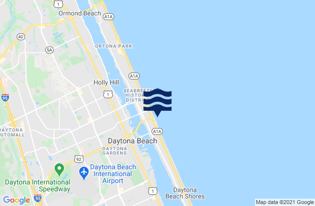 Karte der Gezeiten Daytona Beach, United States