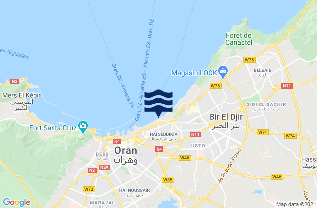 Karte der Gezeiten Daïra d’Oran, Algeria