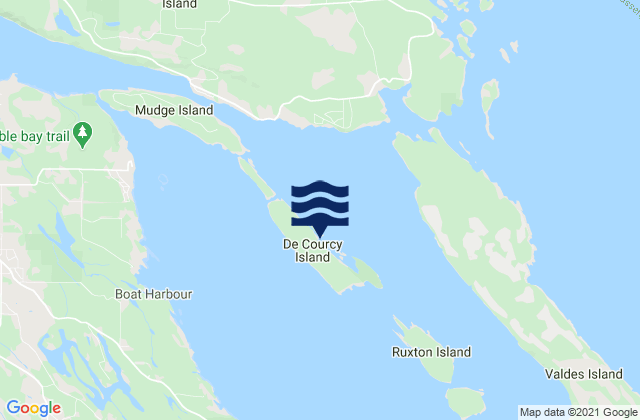 Karte der Gezeiten De Courcy Island, Canada