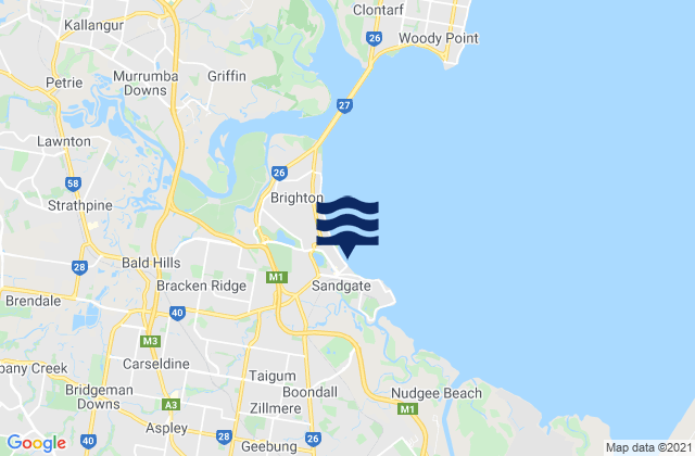 Karte der Gezeiten Deagon, Australia