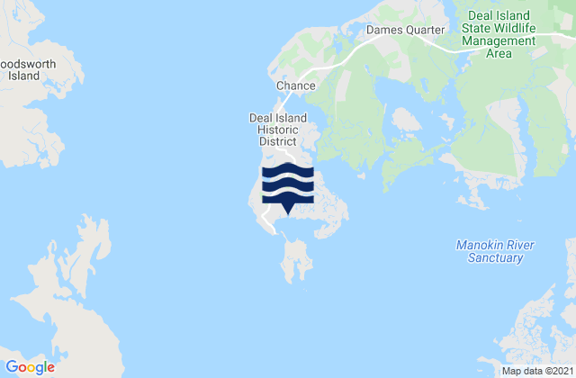 Karte der Gezeiten Deal Island, United States