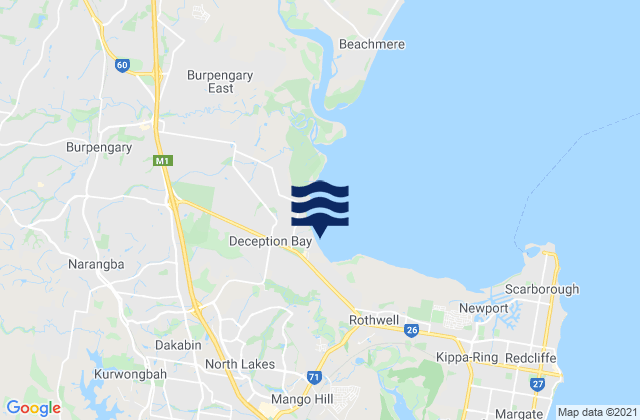 Karte der Gezeiten Deception Bay, Australia